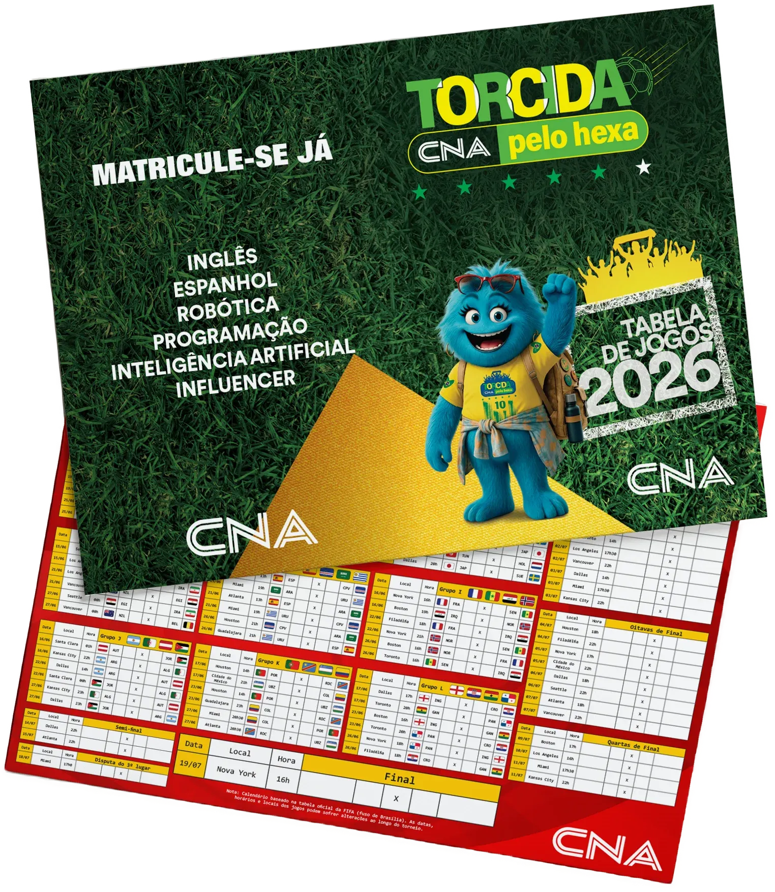 Tabela oficial de jogos 2026 - CNA